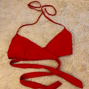 Aerie red wrap around bikini top